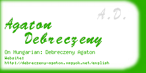 agaton debreczeny business card
